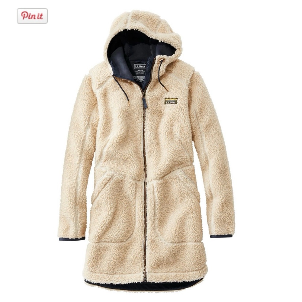 L.L. Bean Cream Sherpa Fleece Jacket